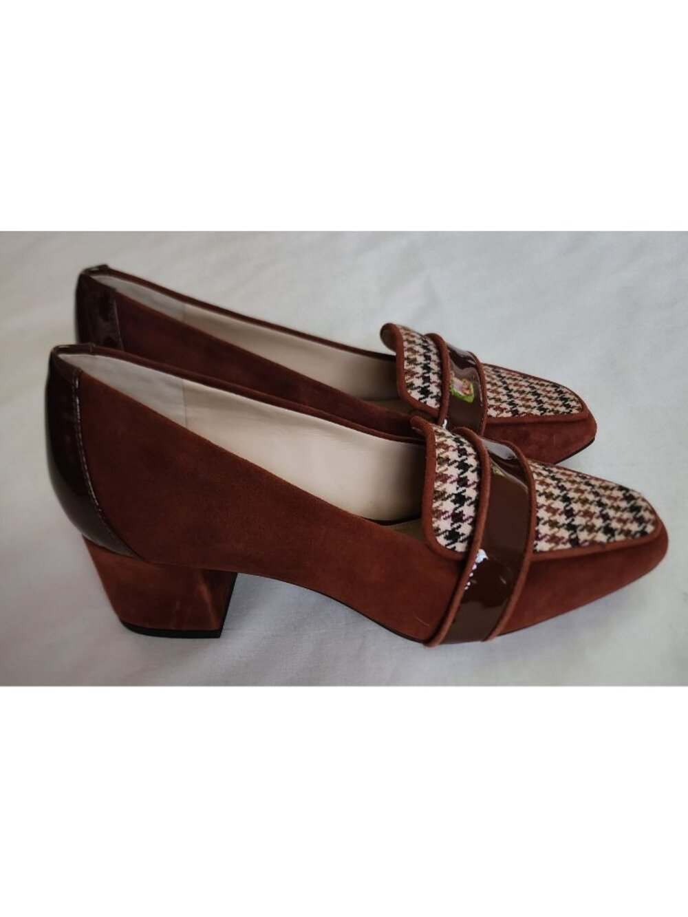 Alex Marie Women's Phaidia Suede Houndstooth Block Heel Loafer Pumps Size 8.5M - Picture 11 of 16